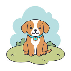 Vector illustration of a charming Dog for toddlers' learning adventures