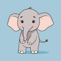 Cute vector illustration of a Elephant for kids' reading time