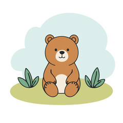 Cute Bear for children vector illustration