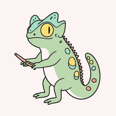 Cute Chameleon for children story book vector illustration