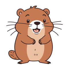 Vector illustration of a cute Beaver for kids
