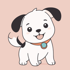 Cute vector illustration of a Puppy for toddlers story books