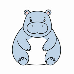 Cute vector illustration of a Hippo for toddlers' playful adventures