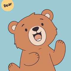 Cute Bear for early readers' adventure books vector illustration