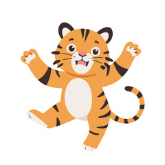 Cute Tiger for young readers' picture book vector illustration