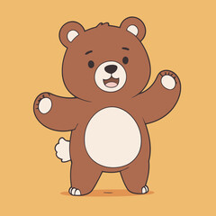 Vector illustration of a sweet Bear for youngsters' imaginative journeys