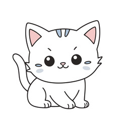 Cute Kitten for children's bedtime stories vector illustration