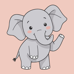 Vector illustration of a winsome Elephant for children's literature