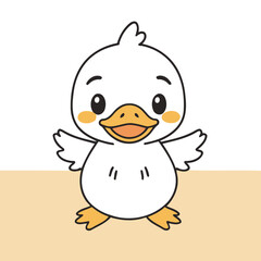 Vector illustration of a cute Duckling for children book