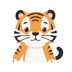 Cute Tiger for preschoolers' storybook vector illustration