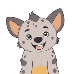 Cute vector illustration of a Hyena for early readers' delight