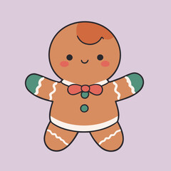 Cute Gingerman for children's bedtime stories vector illustration