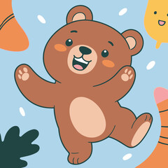 Obraz premium Cute Bear for toddlers' playful adventures vector illustration