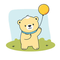 Obraz premium Vector illustration of a playful Polarbear for preschoolers' storytime