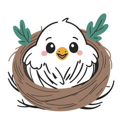 Vector illustration of a cute Bird for kids books