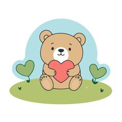 Obraz premium Cute Bears for children's bedtime stories vector illustration