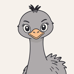 Cute Emu vector illustration for kids' adventure tales