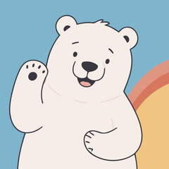 Obraz premium Cute Polarbear for children book vector illustration