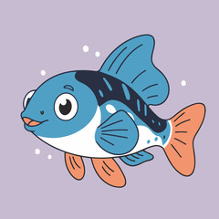 Vector illustration of a cute Guppy for children book