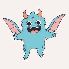 Cute vector illustration of a Monster for kids' reading time