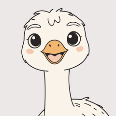 Vector illustration of an enchanting Ostrich for kids' storytelling