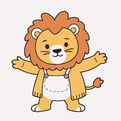 Obraz premium Cute vector illustration of a Lion for children story book