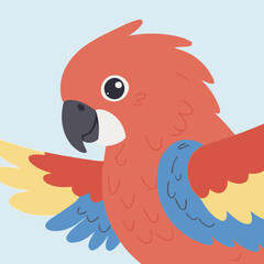 Vector illustration of a cute Parrot for kids story book