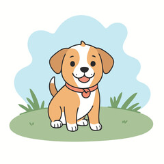 Cute vector illustration of a Dog for toddlers