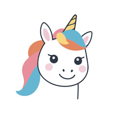 Vector illustration of a cute Unicorn for kids books