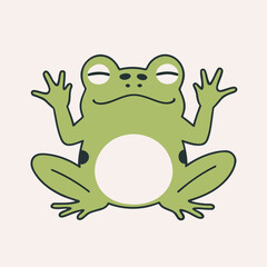 Cute Frog for early readers' adventure books vector illustration