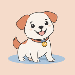 Vector illustration of a cute Dog for toddlers books