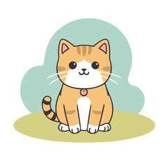 Cute vector illustration of a Cat for toddlers