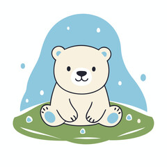 Cute Polarbear for children's bedtime stories vector illustration