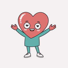 Cute vector illustration of a Heart for youngsters' picture books