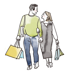 ショッピングを楽しむカップル