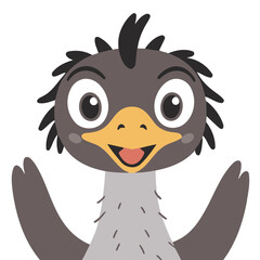 Cute Emu for toddlers vector illustration