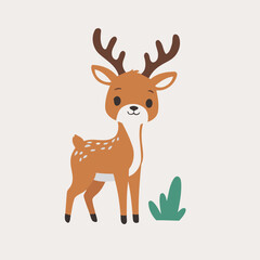 Cute Deer for toddlers' playful adventures vector illustration