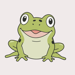 Cute vector illustration of a Frog for children story book