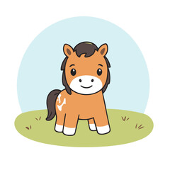 Cute Horse vector illustration for preschoolers' learning moments