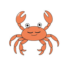 Cute Crab for children story book vector illustration