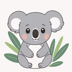 Vector illustration of a cute Koala for toddlers books