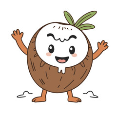 Vector illustration of an adorable Coconut for young readers' books
