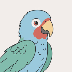 Cute Parrot for children book vector illustration