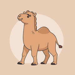 Vector illustration of a sweet Camel for youngsters' imaginative journeys