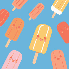 Cute vector illustration of a Popsicle for children's bedtime stories