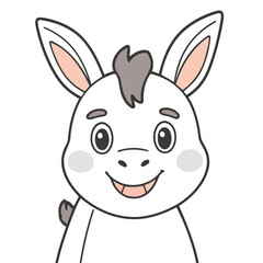 Cute vector illustration of a Donkey for children book