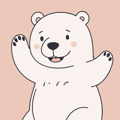 Vector illustration of a friendly Polarbear for little ones' joyful exploration