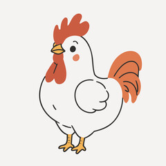 Cute Rooster for toddlers vector illustration