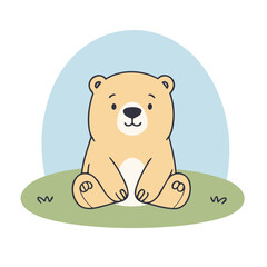 Vector illustration of a lovable PolarBear for children's picture books