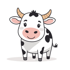 Vector illustration of a winsome Cow for children's literature
